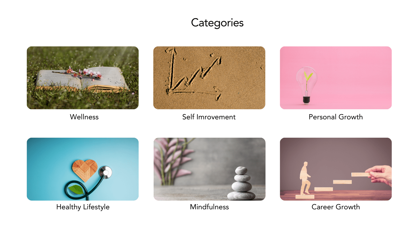 Categories related to Wellness and self improvement